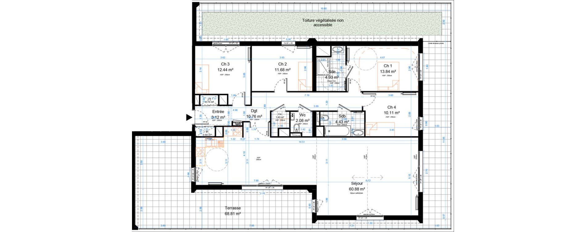 Appartement T5 de 137,29 m2 &agrave; Marcq-En-Bar&oelig;ul Crois&eacute; petite hollande