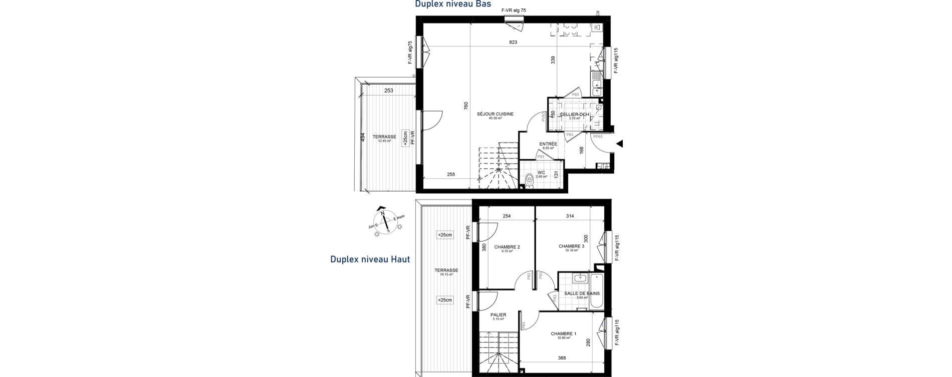 Duplex T4 de 97,25 m2 &agrave; Marcq-En-Bar&oelig;ul Centre