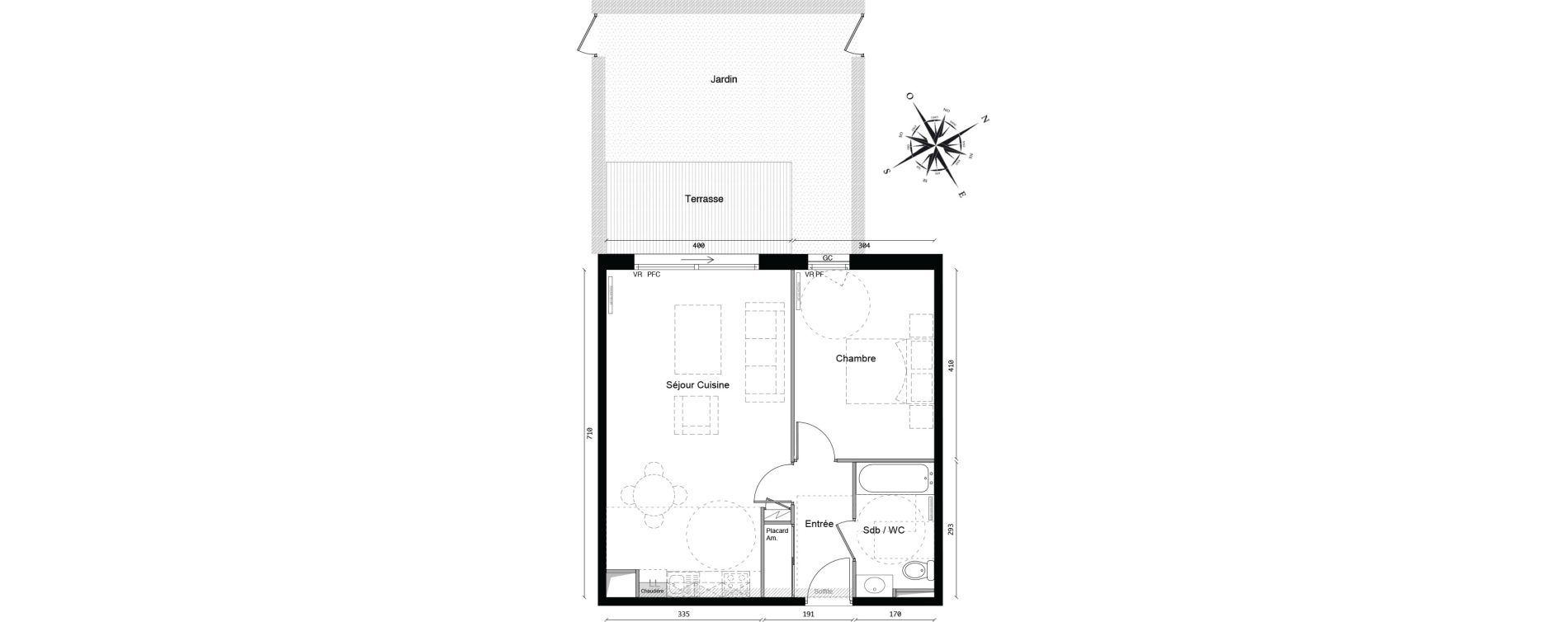 Appartement T2 de 48,70 m2 &agrave; Marcq-En-Bar&oelig;ul Centre