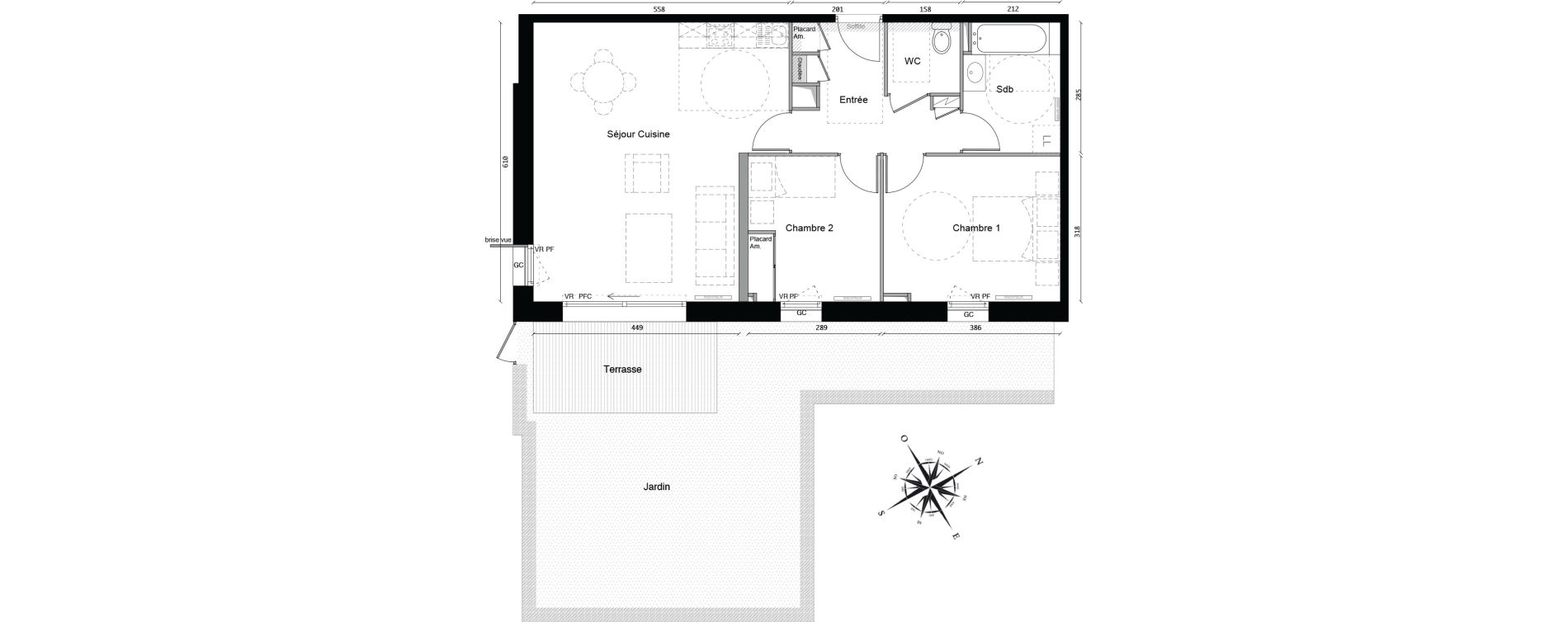 Appartement T3 de 67,25 m2 &agrave; Marcq-En-Bar&oelig;ul Centre