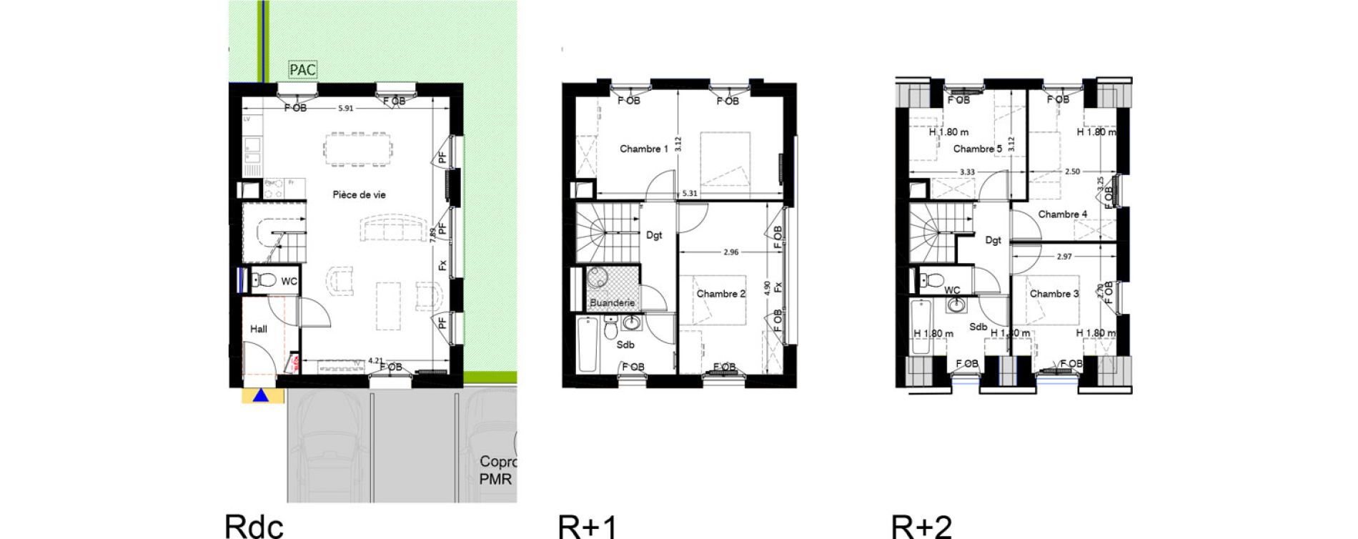 Maison T6 de 122,67 m2 &agrave; Marcq-En-Bar&oelig;ul Crois&eacute; laroche