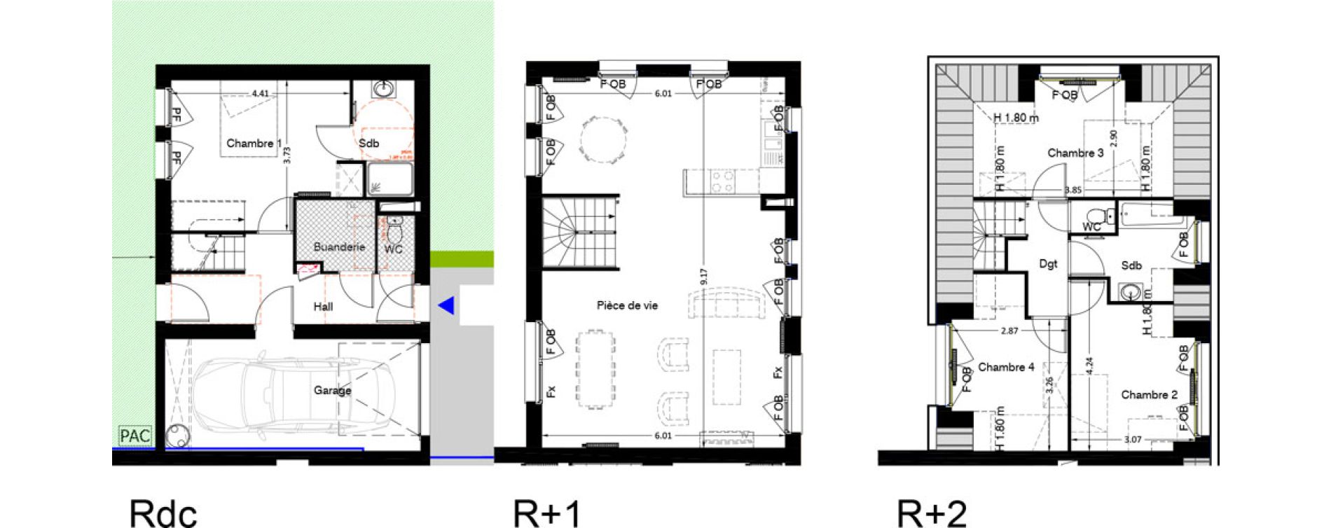 Maison T5 de 122,04 m2 &agrave; Marcq-En-Bar&oelig;ul Crois&eacute; laroche