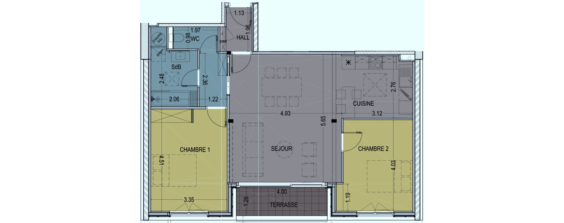 Appartement T3 de 77,40 m2 &agrave; Marcq-En-Bar&oelig;ul Centre