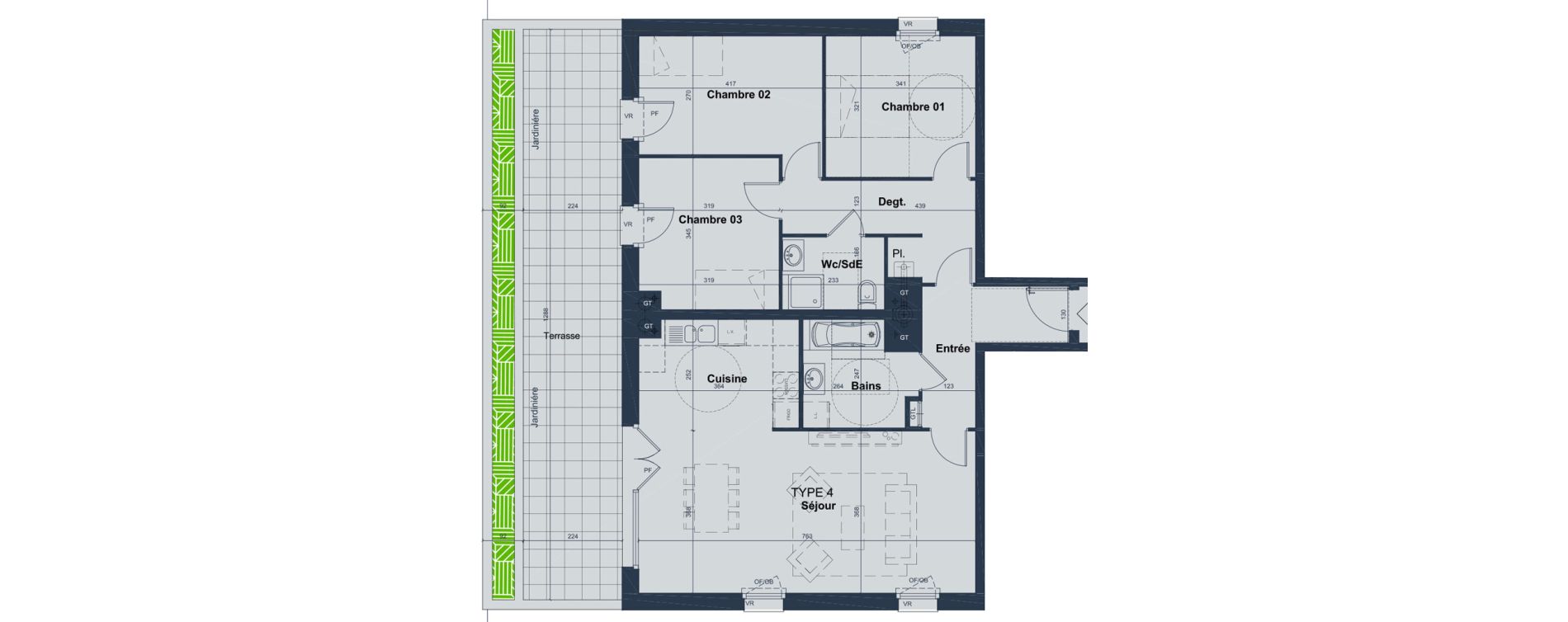 Appartement T4 de 94,25 m2 &agrave; Marquette-Lez-Lille L abbaye