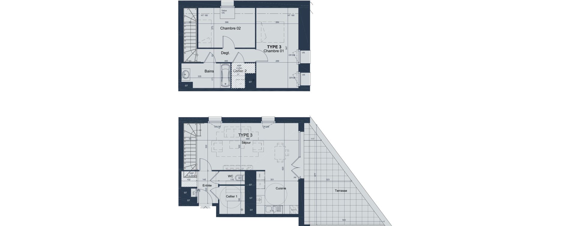 Duplex T3 de 75,81 m2 &agrave; Marquette-Lez-Lille L abbaye