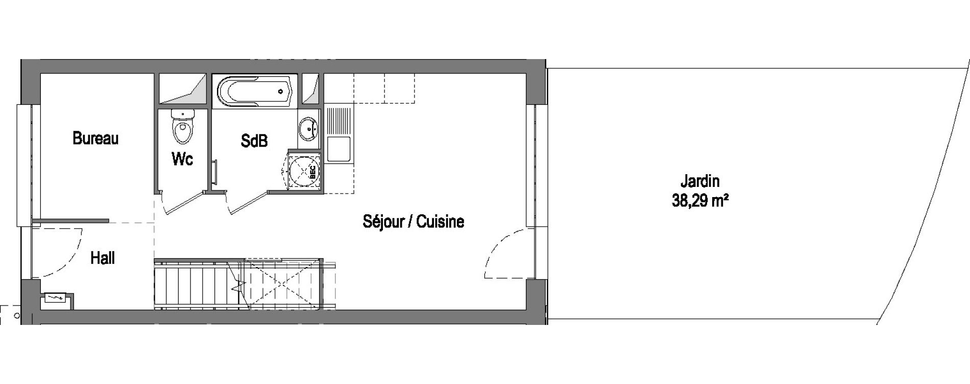 Duplex T2 bis de 60,48 m2 &agrave; Marquette-Lez-Lille Centre