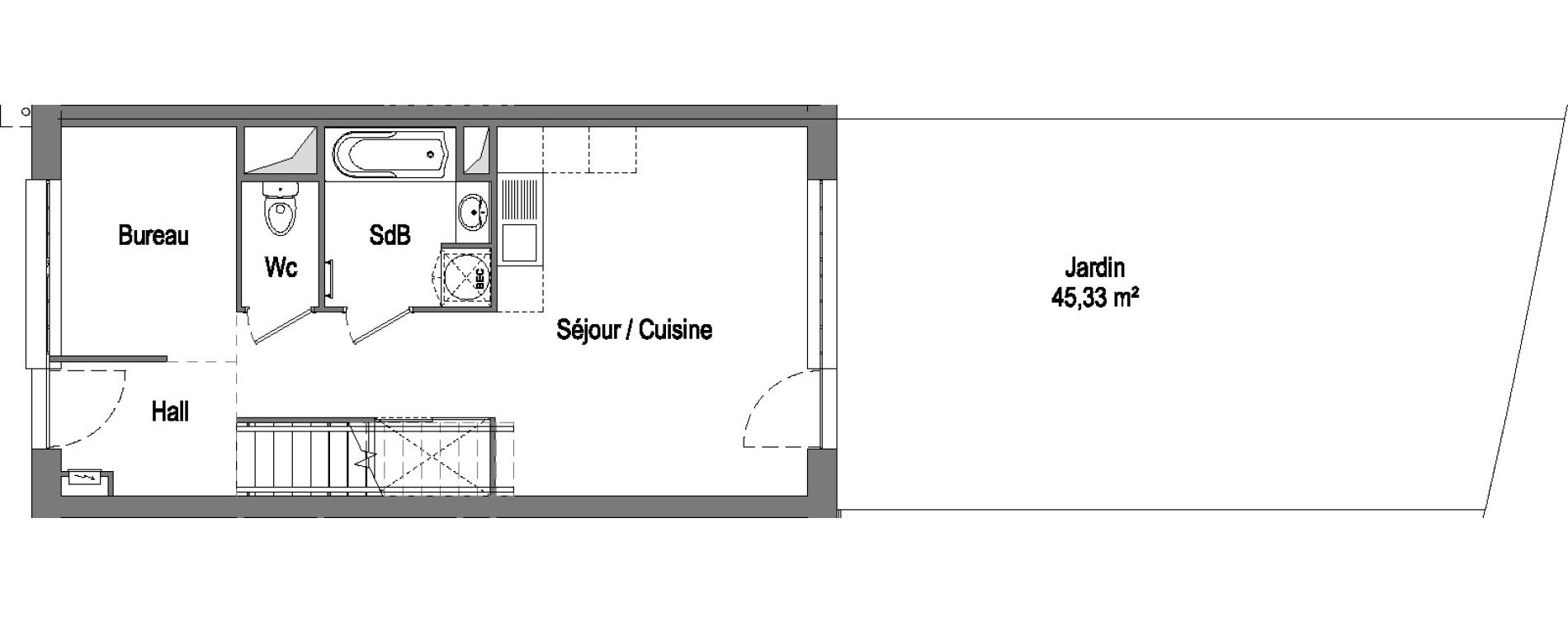 Duplex T2 bis de 61,48 m2 &agrave; Marquette-Lez-Lille Centre