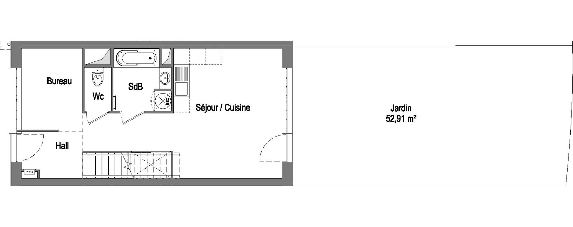 Duplex T2 bis de 62,17 m2 &agrave; Marquette-Lez-Lille Centre