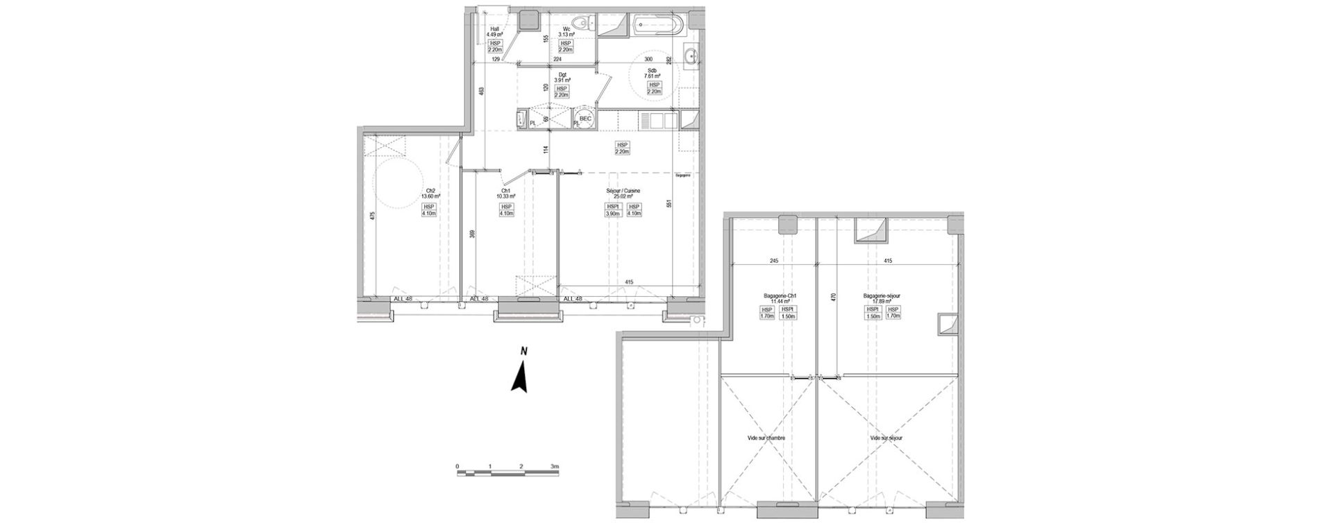 Appartement T3 de 68,09 m2 &agrave; Marquette-Lez-Lille Centre