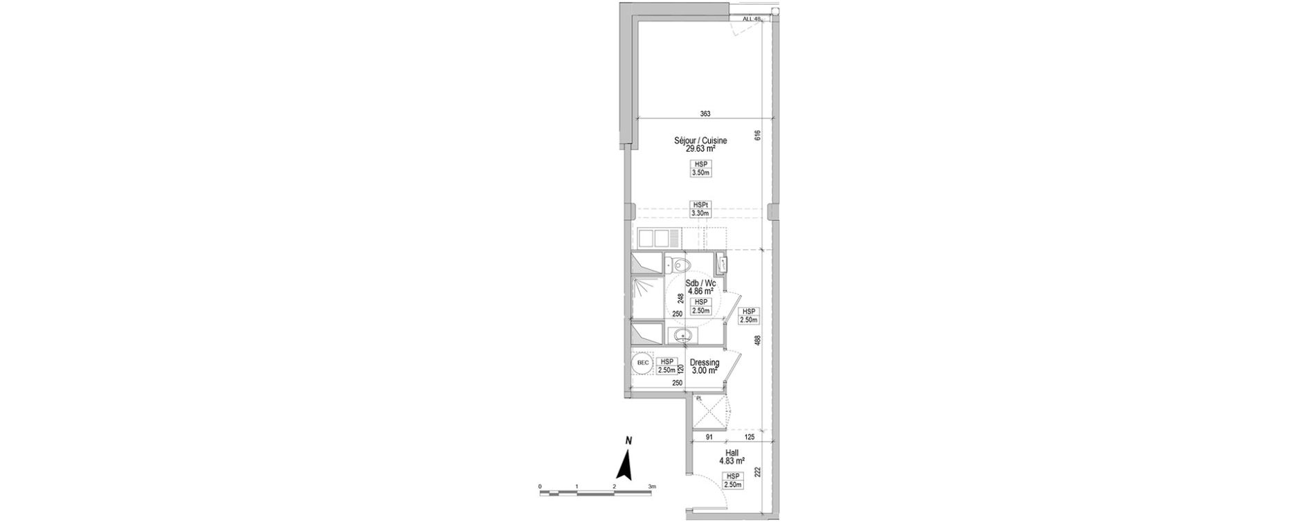 Appartement T1 de 42,32 m2 &agrave; Marquette-Lez-Lille Centre