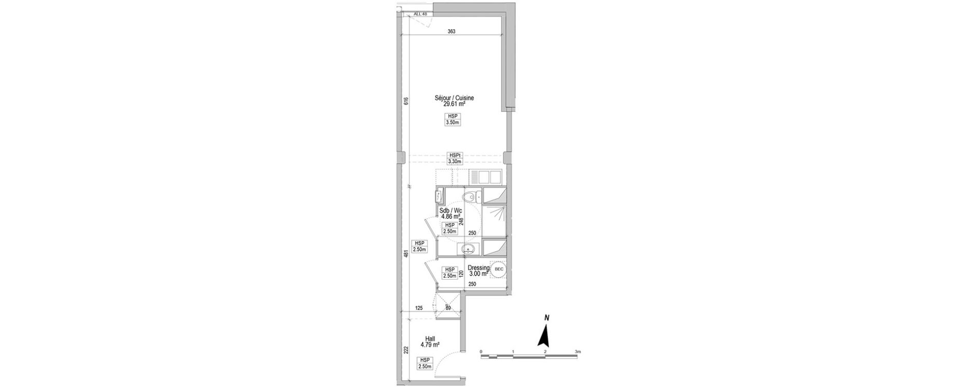 Appartement T1 de 42,26 m2 &agrave; Marquette-Lez-Lille Centre
