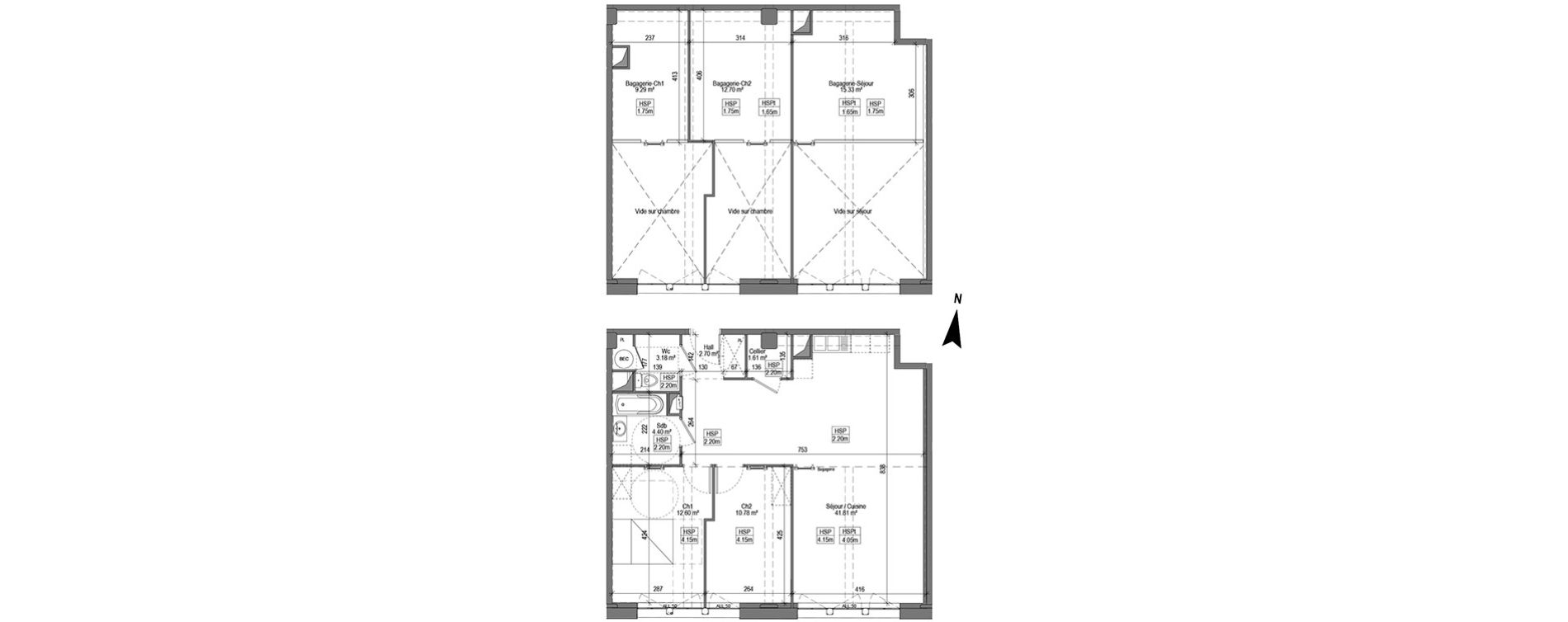 Appartement T3 de 81,40 m2 &agrave; Marquette-Lez-Lille Centre
