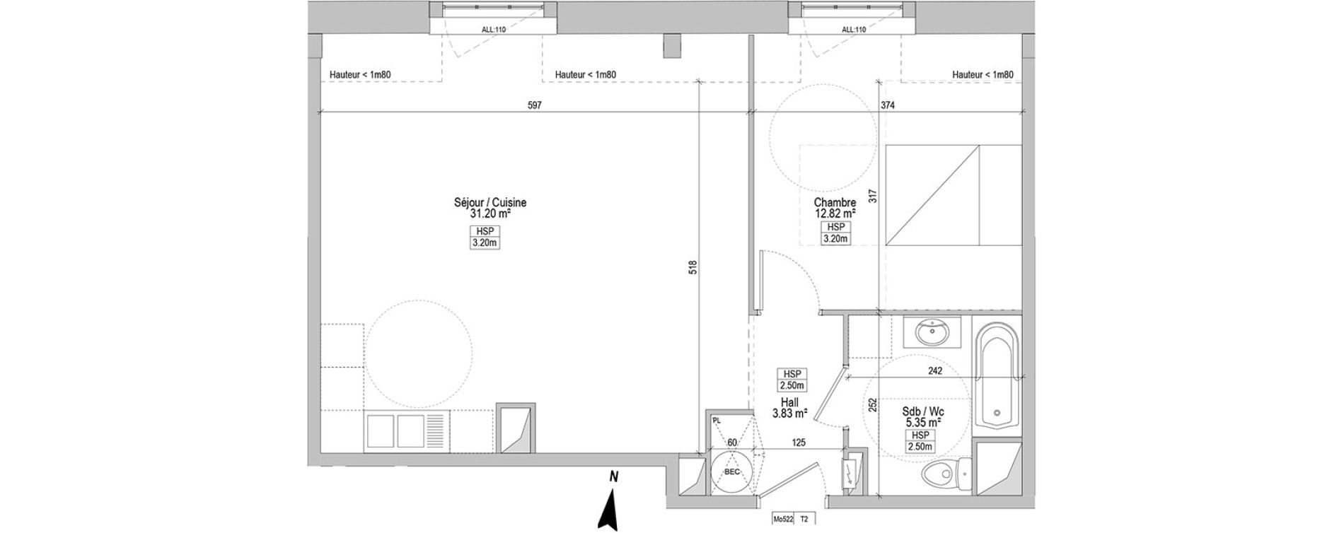 Appartement T2 de 53,20 m2 &agrave; Marquette-Lez-Lille Centre