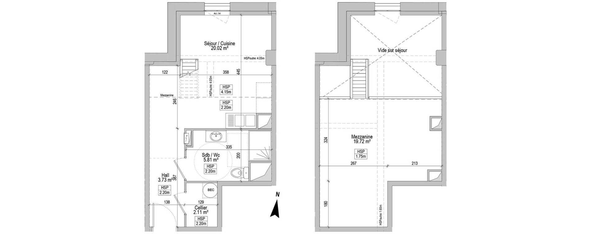 Appartement T1 de 53,20 m2 &agrave; Marquette-Lez-Lille Centre