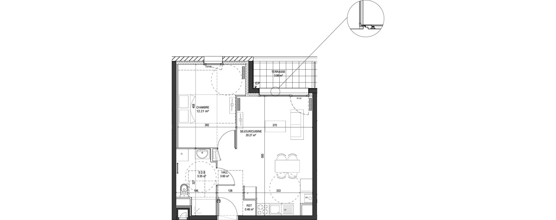 Appartement T2 de 42,09 m2 &agrave; Marquette-Lez-Lille Centre