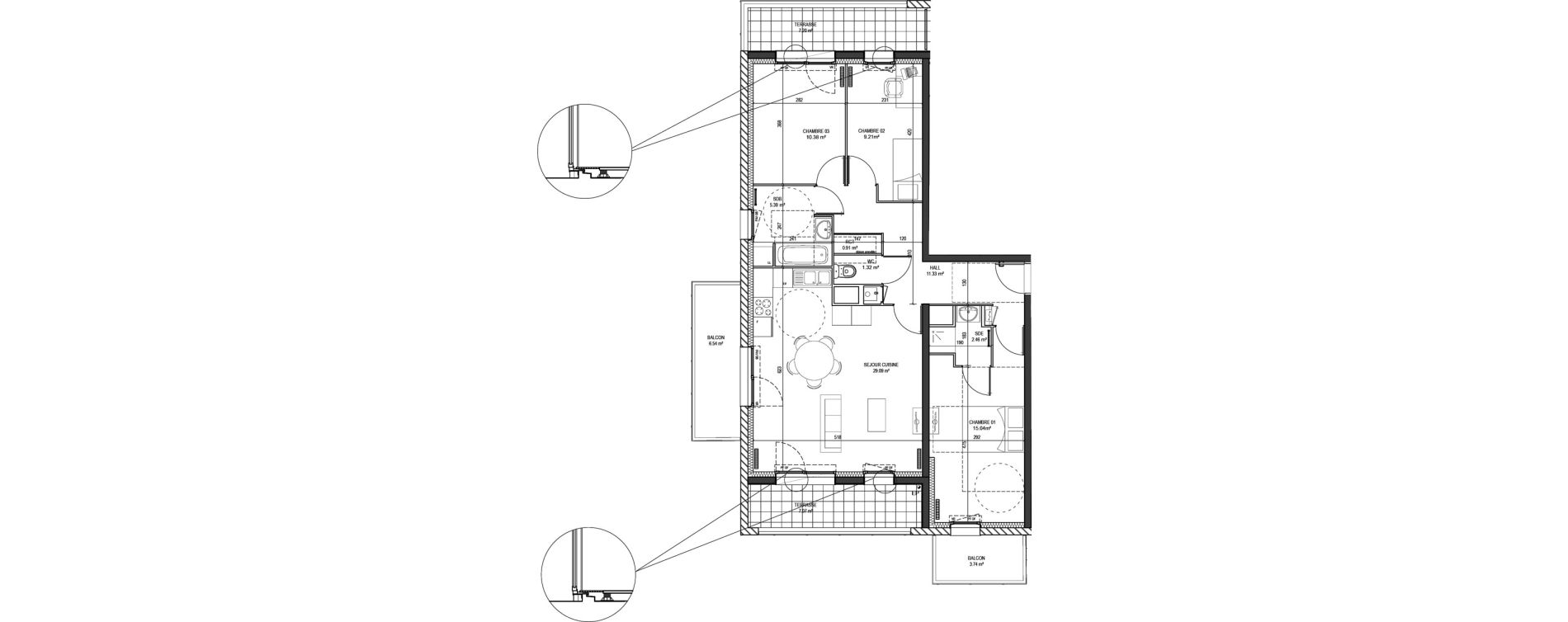 Appartement T4 de 85,13 m2 &agrave; Marquette-Lez-Lille Centre