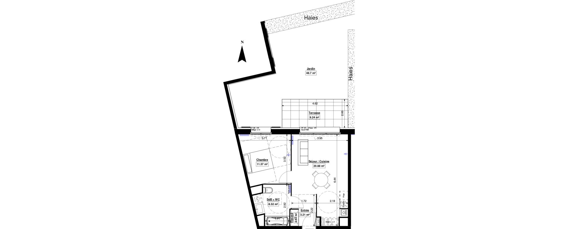 Appartement T2 de 42,62 m2 &agrave; Marquette-Lez-Lille Lazarro - le touquet centre