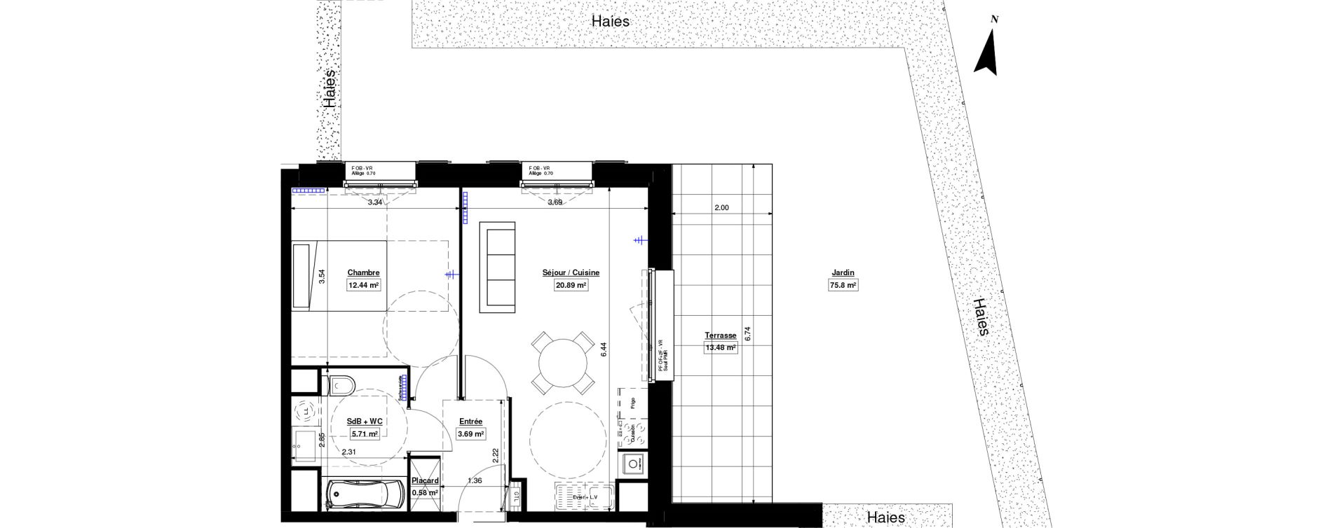 Appartement T2 de 43,31 m2 &agrave; Marquette-Lez-Lille Lazarro - le touquet centre