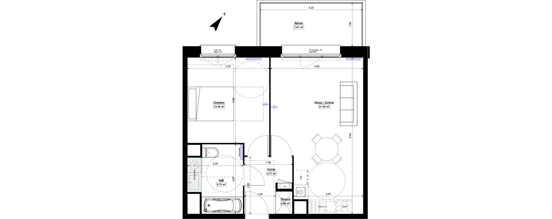 Appartement T2 de 44,42 m2 &agrave; Marquette-Lez-Lille Lazarro - le touquet centre