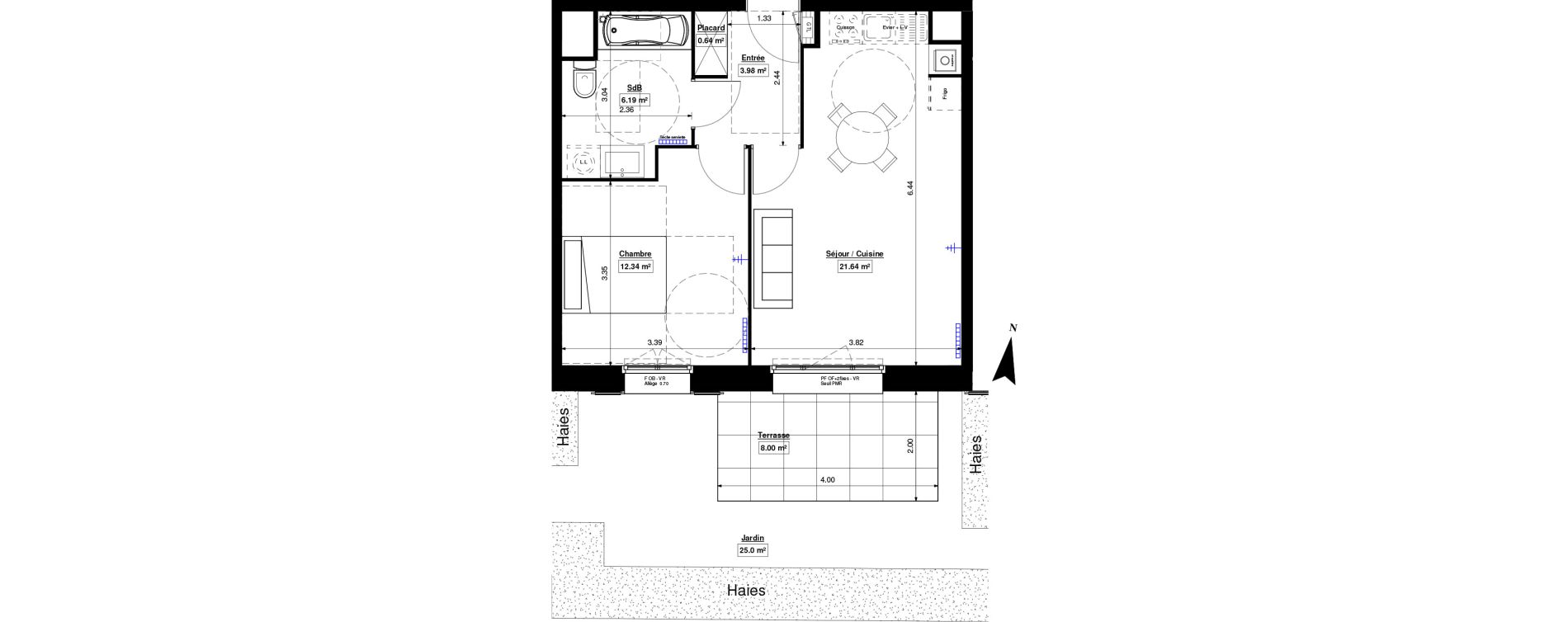 Appartement T2 de 44,79 m2 &agrave; Marquette-Lez-Lille Lazarro - le touquet centre