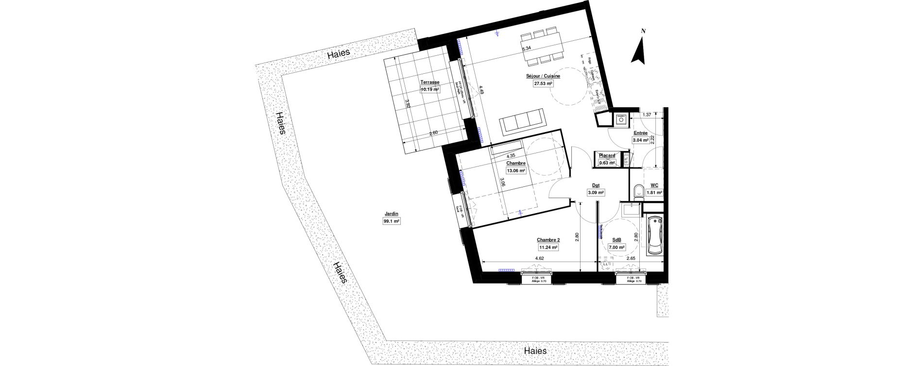 Appartement T3 de 67,40 m2 &agrave; Marquette-Lez-Lille Lazarro - le touquet centre
