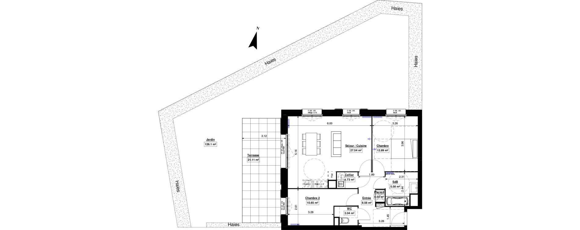 Appartement T3 de 69,06 m2 &agrave; Marquette-Lez-Lille Lazarro - le touquet centre