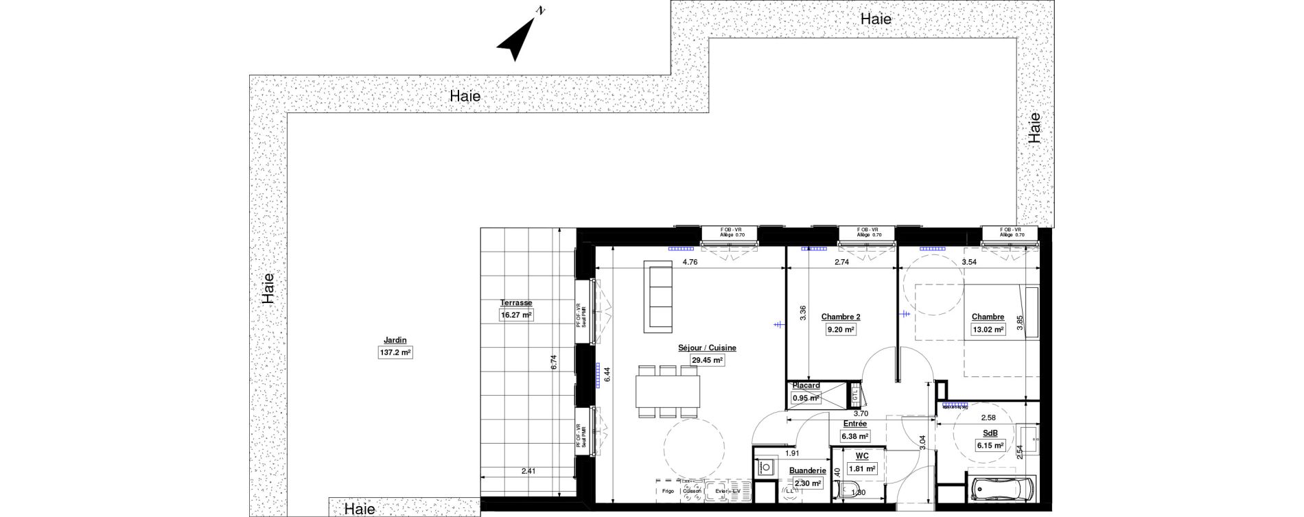 Appartement T3 de 69,26 m2 &agrave; Marquette-Lez-Lille Lazarro - le touquet centre