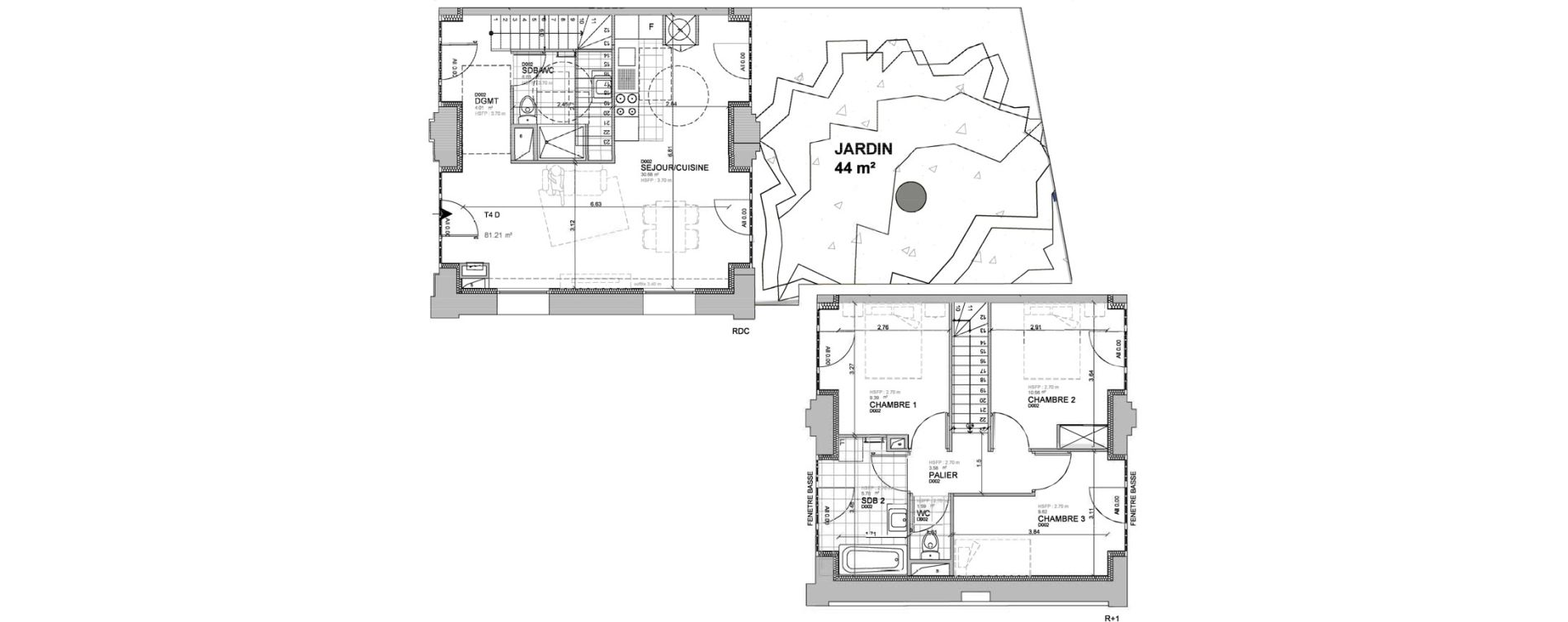 Duplex T4 de 81,21 m2 &agrave; M&eacute;rignies Centre