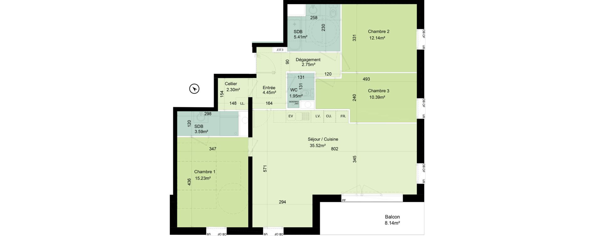 Appartement T4 de 93,73 m2 &agrave; Mouvaux Francs - &eacute;pinette