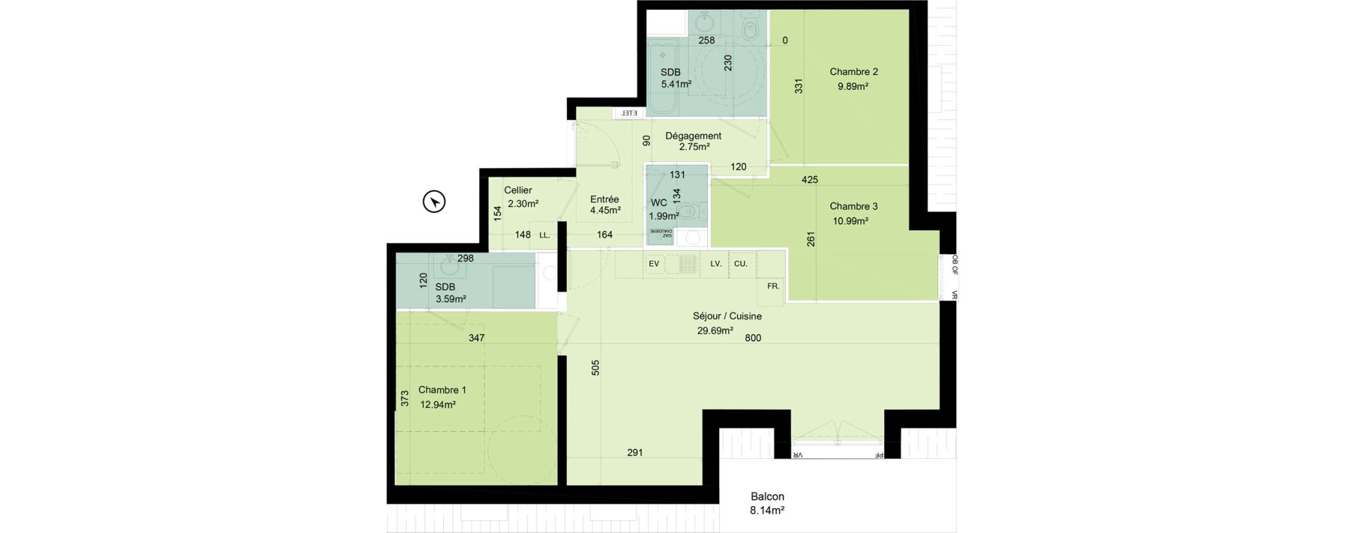 Appartement T4 de 84,00 m2 &agrave; Mouvaux Francs - &eacute;pinette