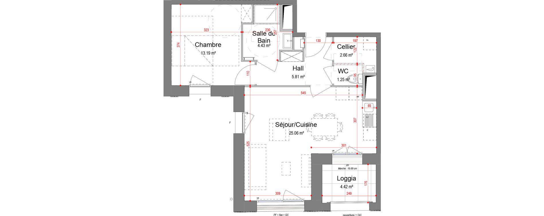 Appartement T2 de 52,40 m2 &agrave; Mouvaux Centre - rue de londres