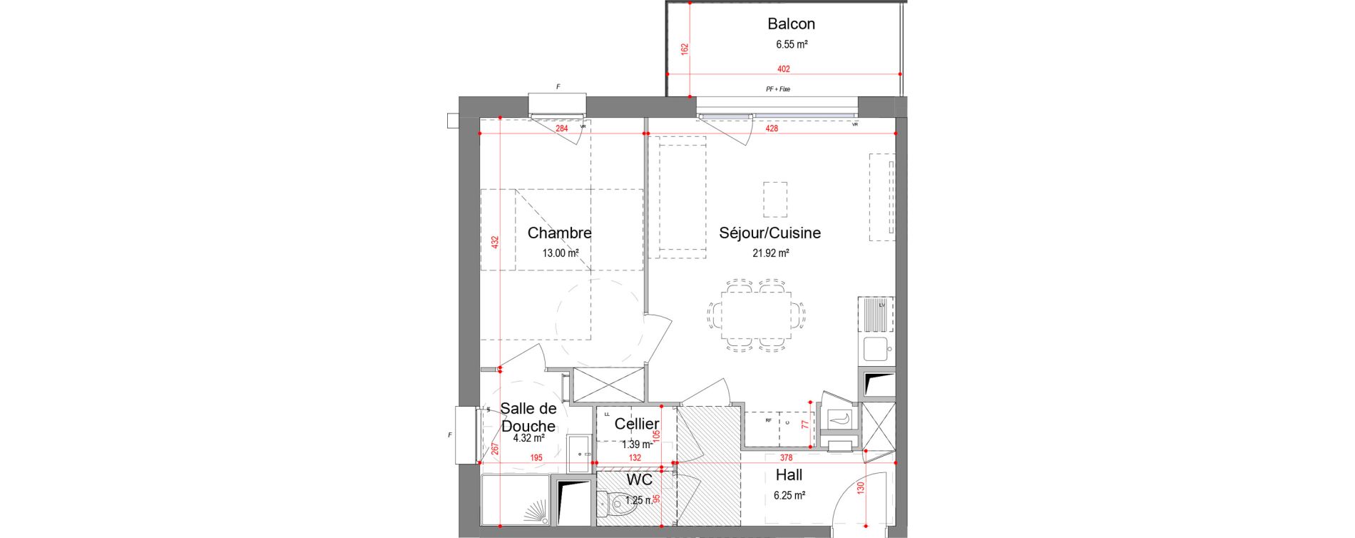 Appartement T2 de 48,13 m2 &agrave; Mouvaux Centre - rue de londres