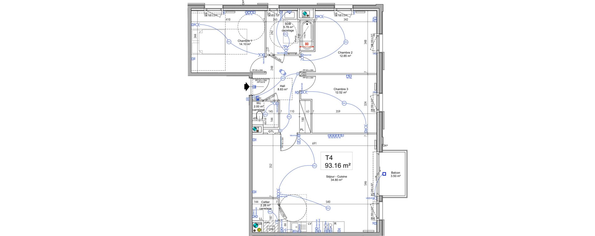 Appartement T4 de 93,16 m2 &agrave; Mouvaux Hautmont - mirabeau