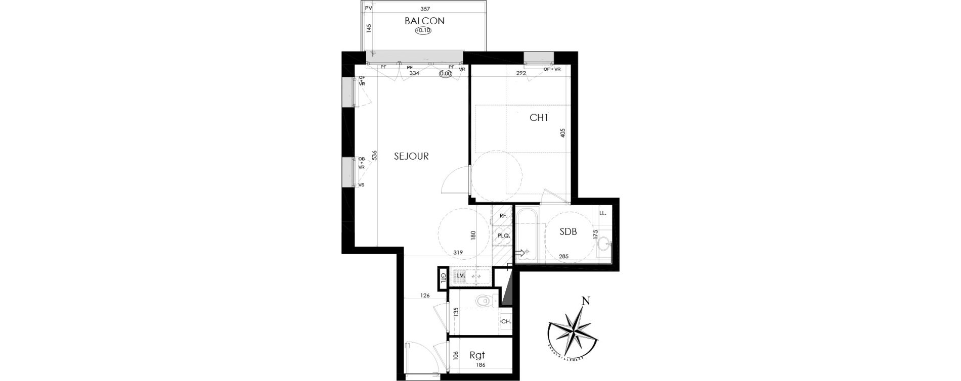 Appartement T2 de 46,15 m2 &agrave; Mouvaux Centre