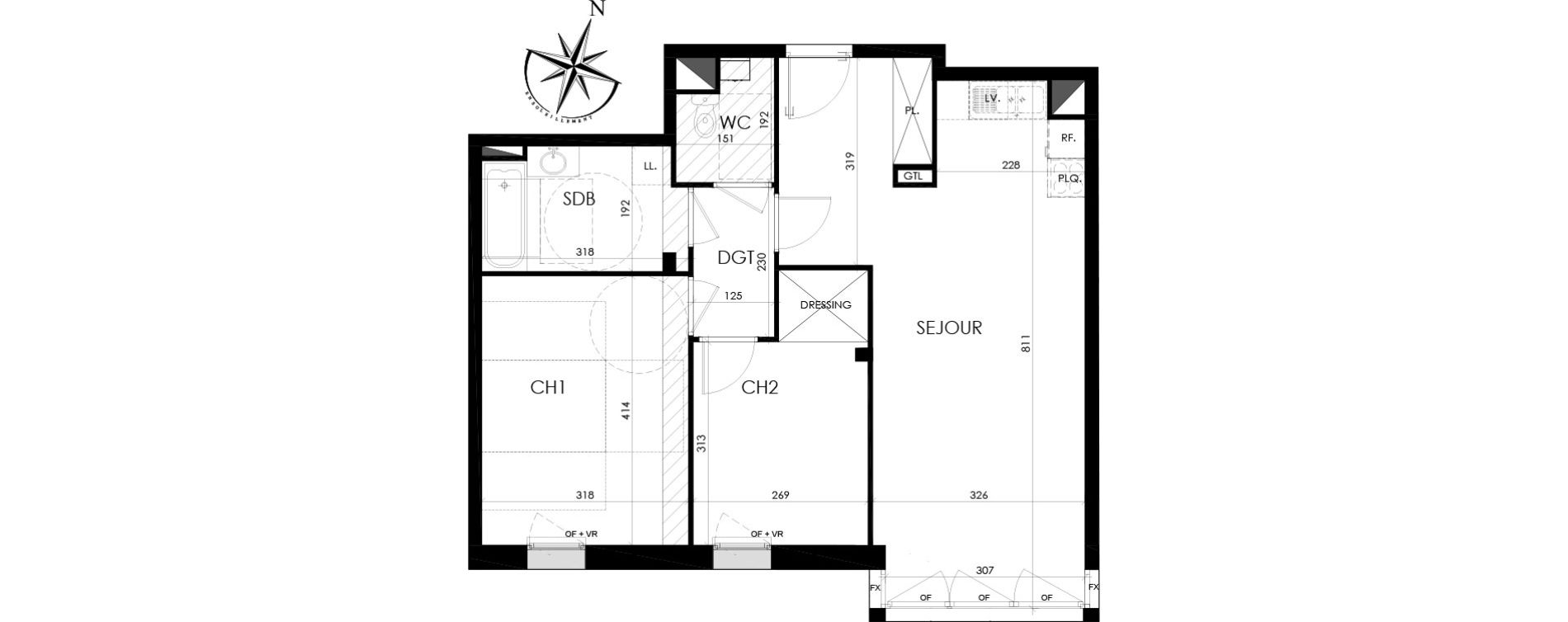 Appartement T3 de 64,81 m2 &agrave; Mouvaux Centre