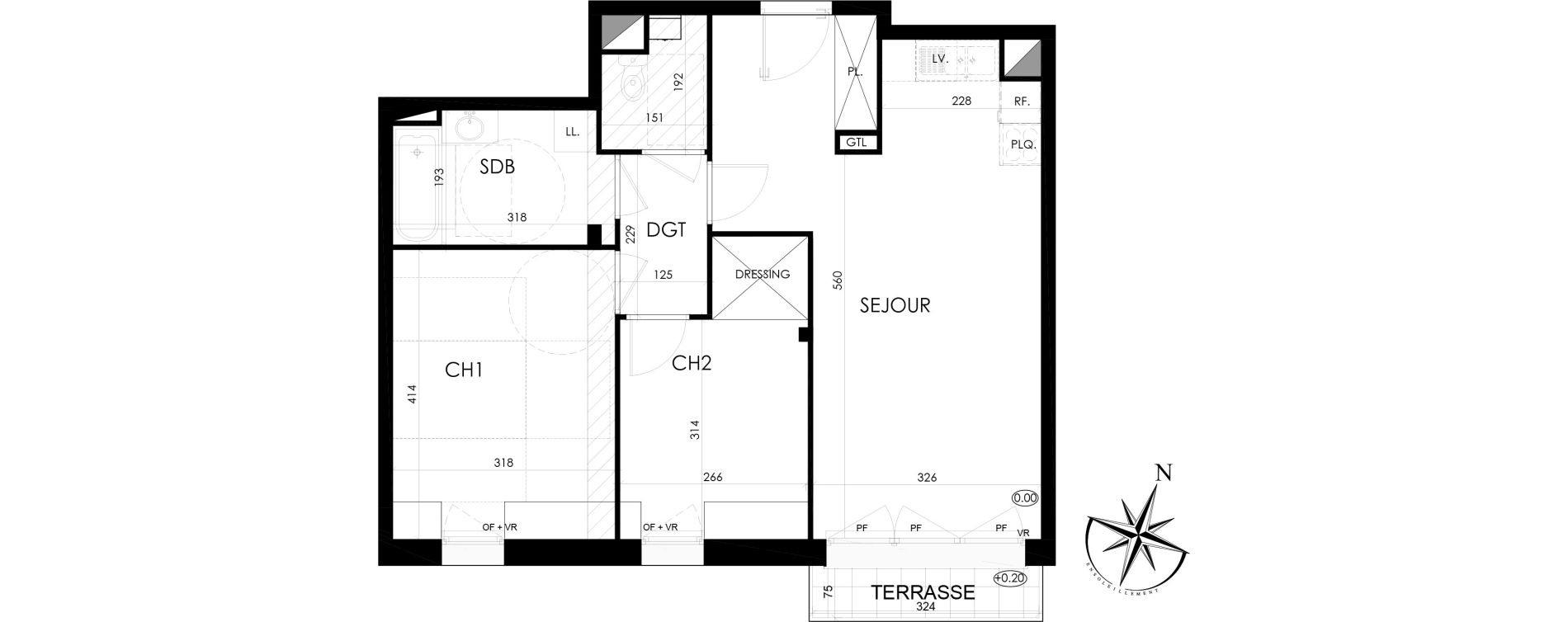 Appartement T3 de 59,58 m2 &agrave; Mouvaux Centre