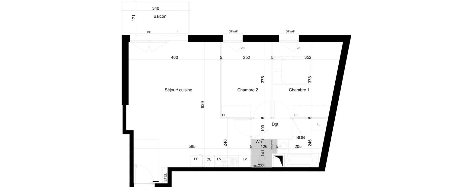 Appartement T3 de 63,09 m2 &agrave; Nieppe Centre