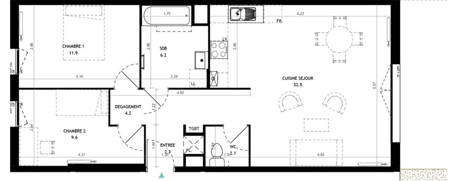 Appartement T3 de 68,80 m2 &agrave; Nieppe Centre