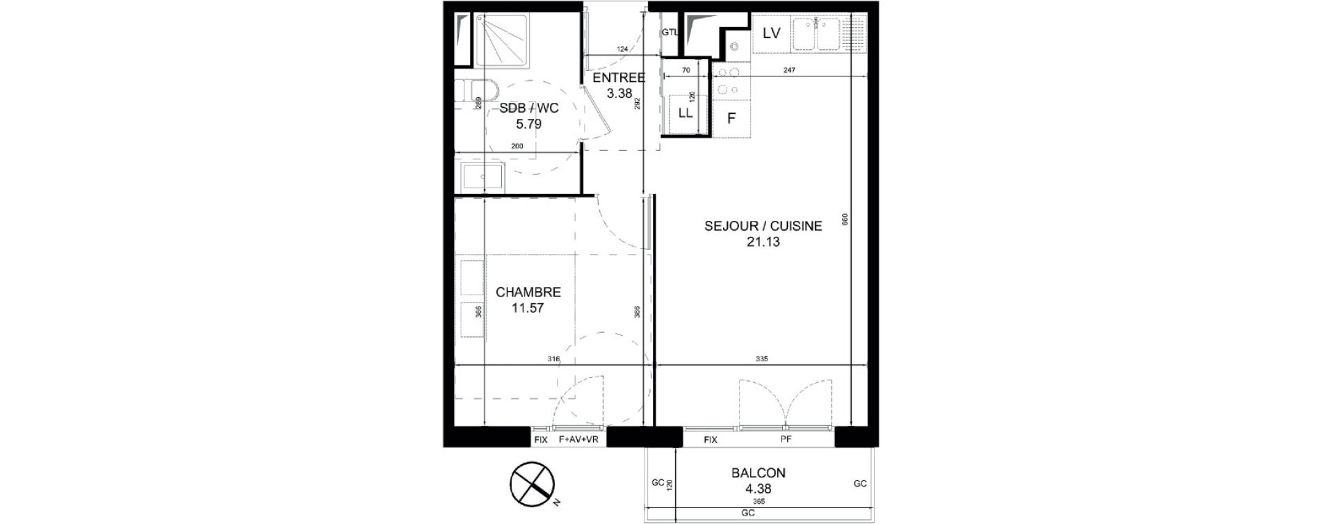 Appartement T2 de 41,87 m2 &agrave; Orchies Centre