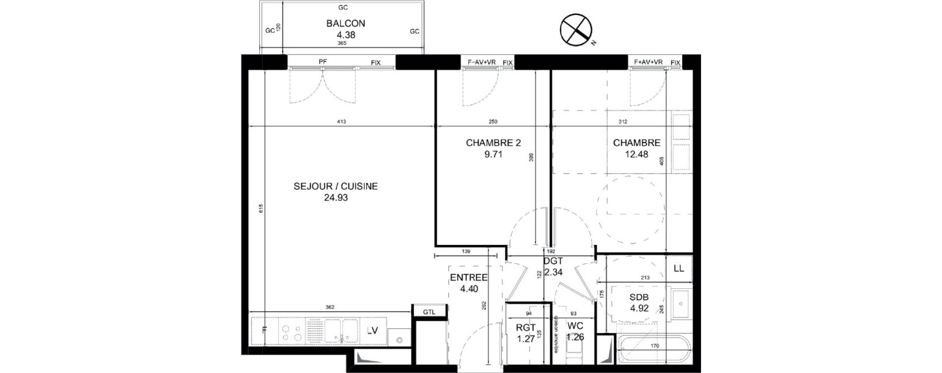 Appartement T3 de 61,31 m2 &agrave; Orchies Centre