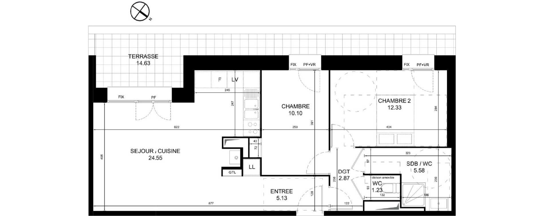 Appartement T3 de 61,79 m2 &agrave; Orchies Centre