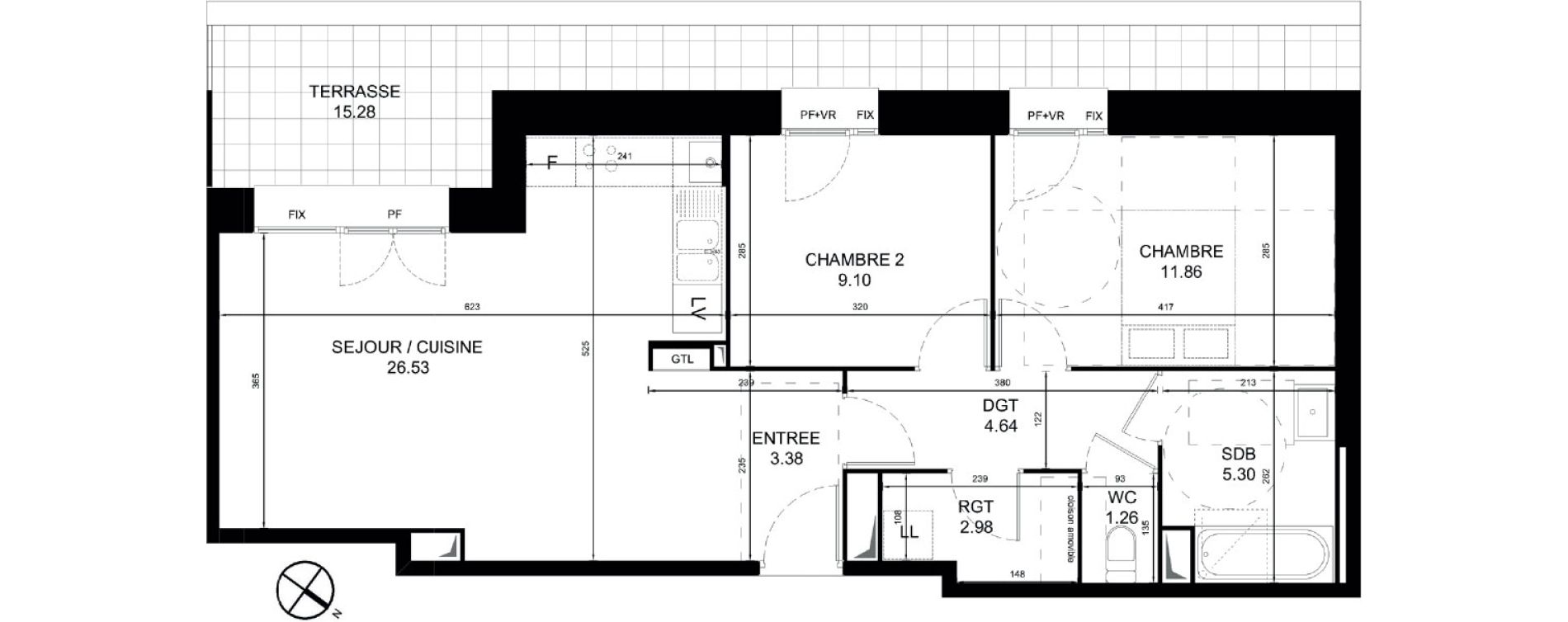 Appartement T3 de 65,05 m2 &agrave; Orchies Centre