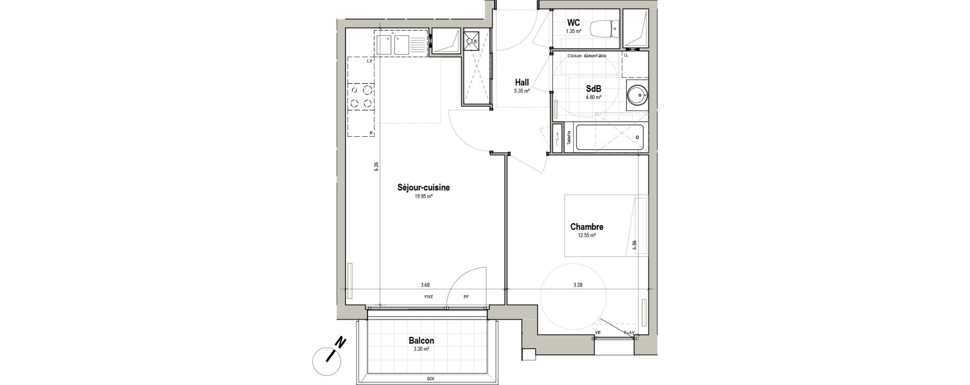 Appartement T2 de 44,00 m2 &agrave; P&eacute;renchies Centre