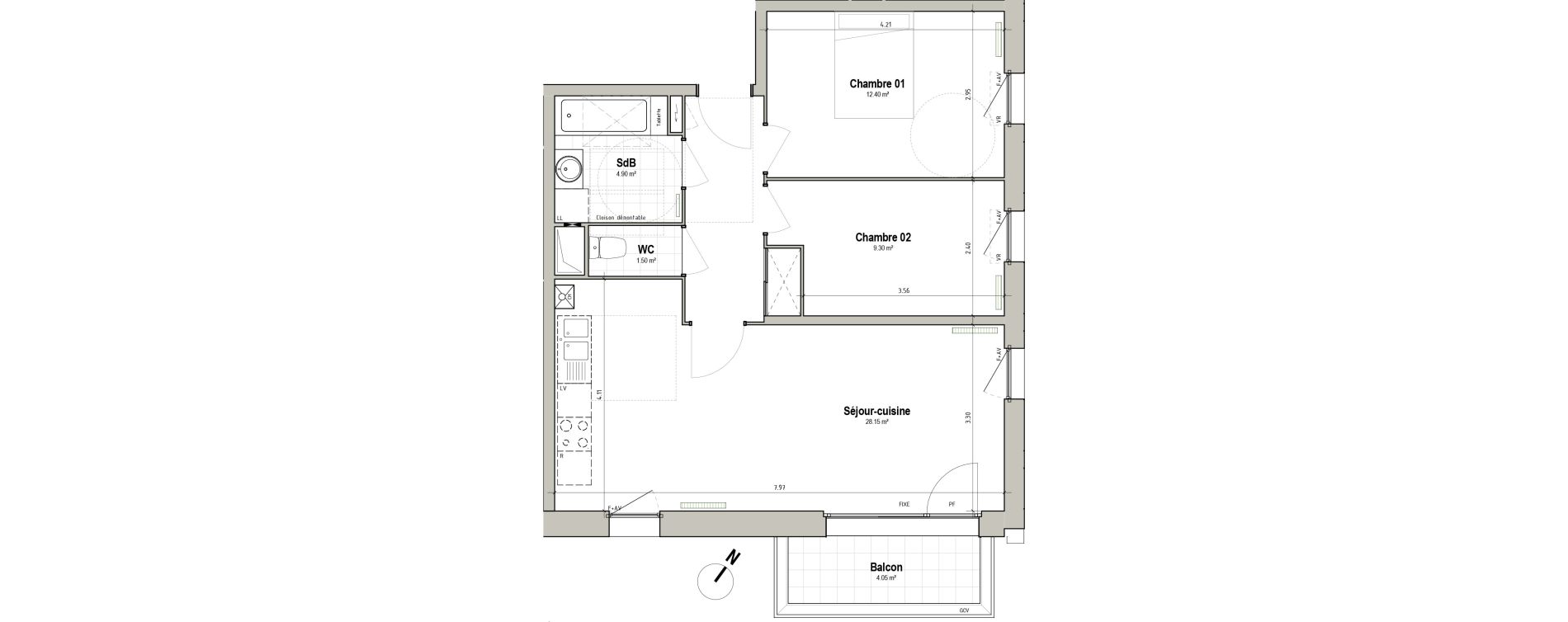 Appartement T3 de 62,65 m2 &agrave; P&eacute;renchies Centre