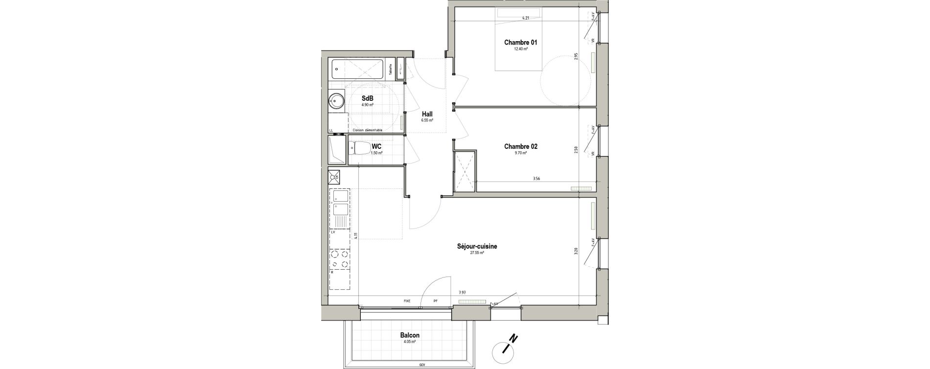 Appartement T3 de 62,60 m2 &agrave; P&eacute;renchies Centre