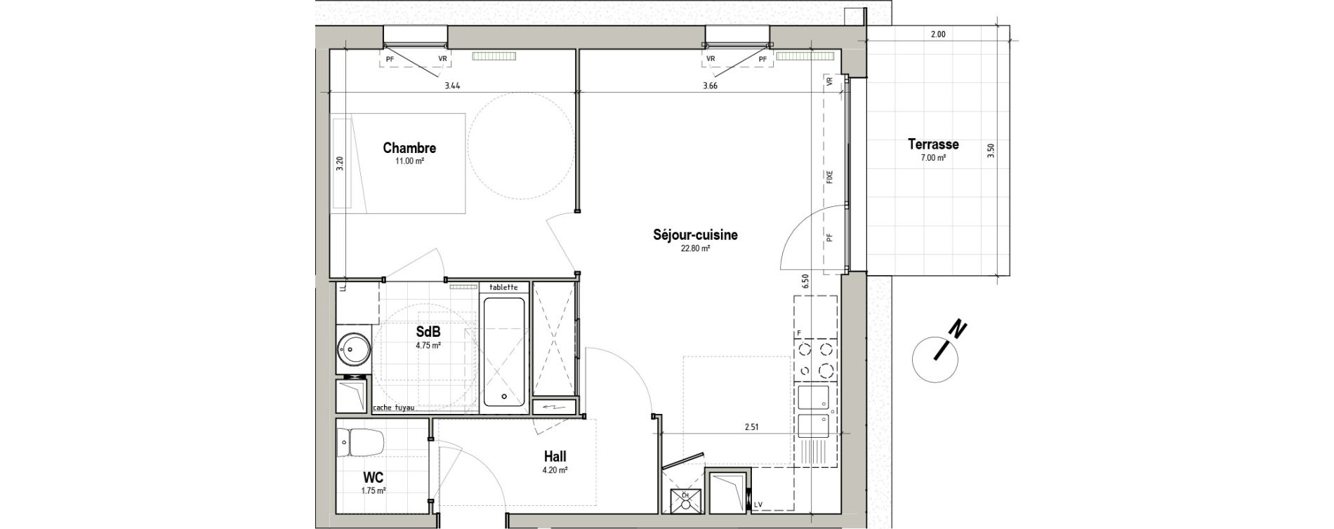 Appartement T2 de 44,50 m2 &agrave; P&eacute;renchies Centre