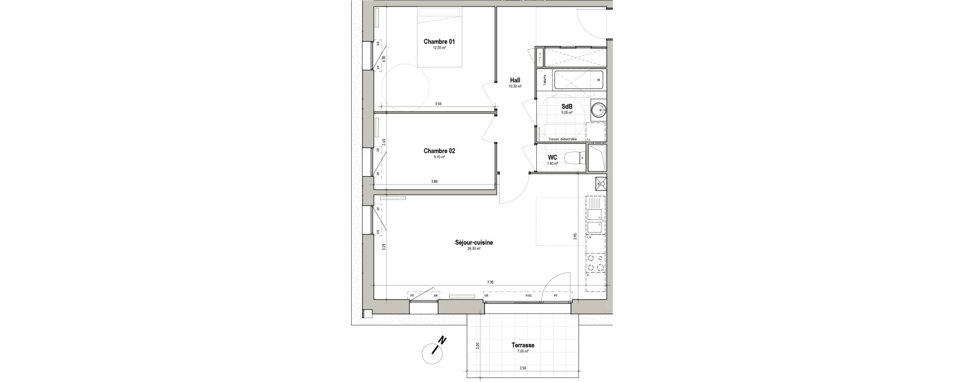 Appartement T3 de 64,70 m2 &agrave; P&eacute;renchies Centre