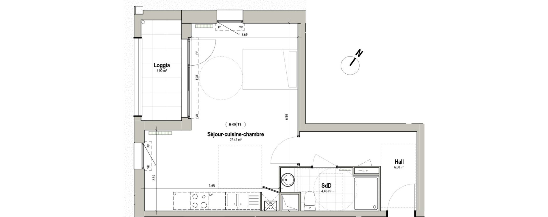 Appartement T1 de 38,65 m2 &agrave; P&eacute;renchies Centre