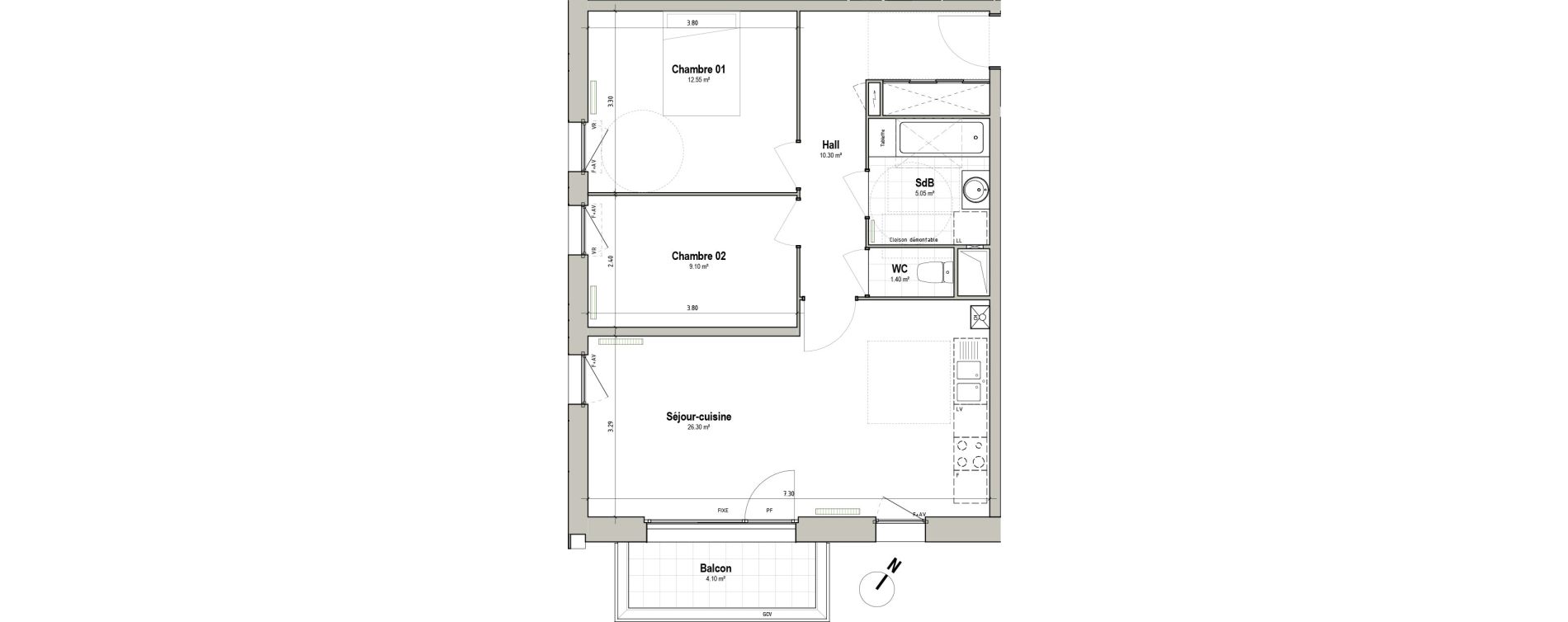 Appartement T3 de 64,70 m2 &agrave; P&eacute;renchies Centre
