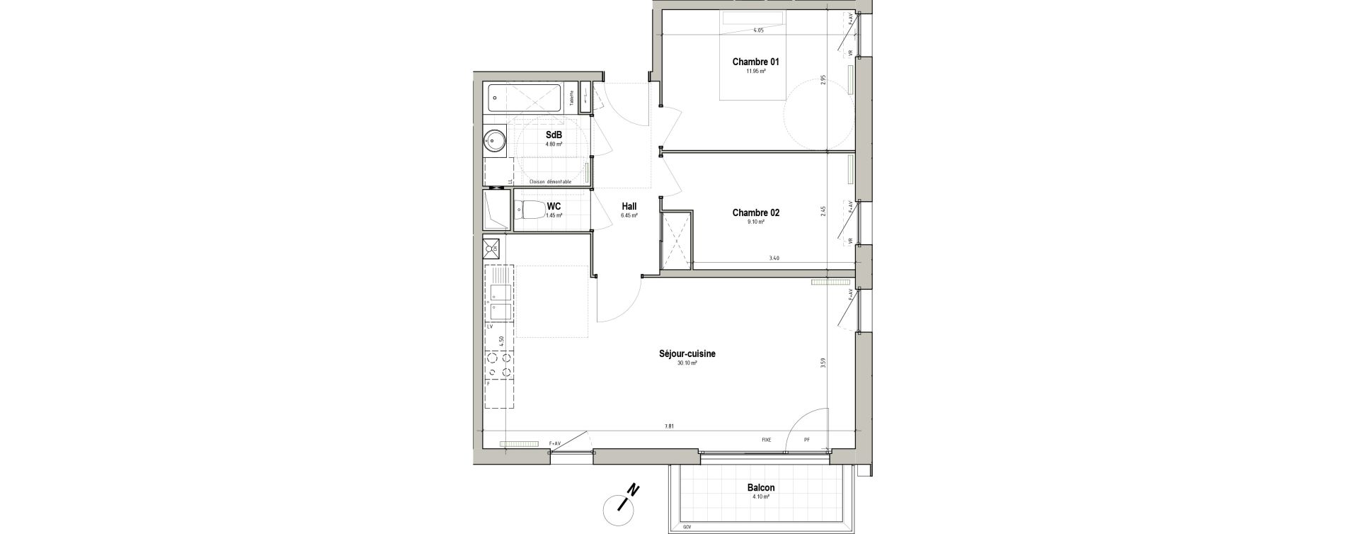 Appartement T3 de 63,85 m2 &agrave; P&eacute;renchies Centre